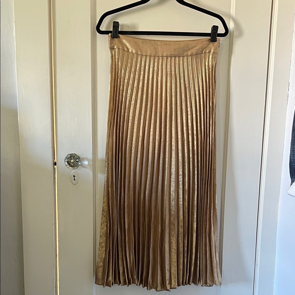 NWT Sezane Gold Dune Pleated Skirt, 8 - Picture 5 of 9